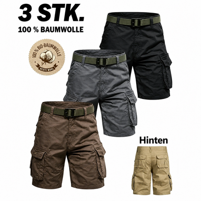 Leichte‑Cargo‑Shorts für Männer mit Gürtel und praktischen Taschen