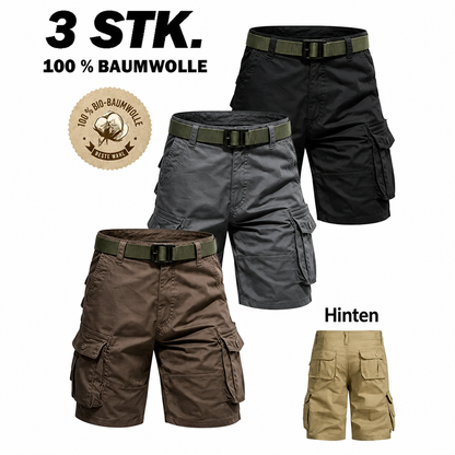 Leichte‑Cargo‑Shorts für Männer mit Gürtel und praktischen Taschen