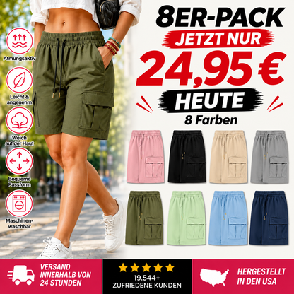【LETZTER TAG DES ANGEBOTS】Damen‑Outdoor‑Cargoshorts – Design mit mehreren Taschen