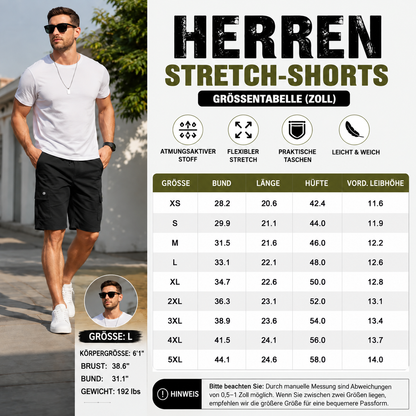 Herren‑Cargoshorts mit Taschen und Kordelzug