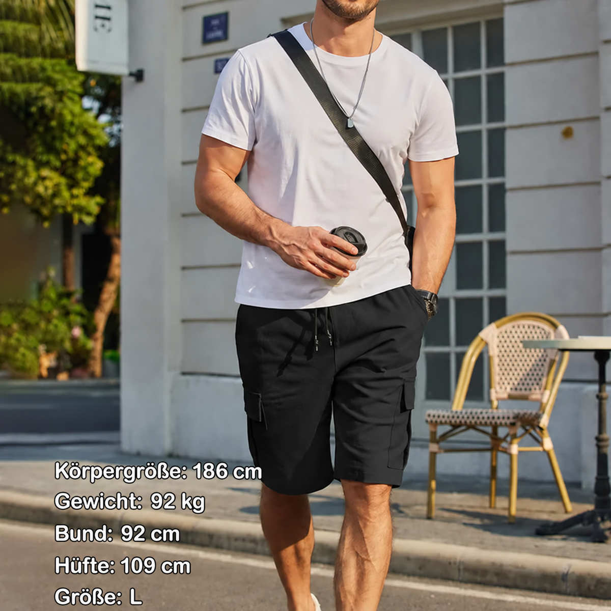 Herren‑Cargoshorts mit Taschen und Kordelzug