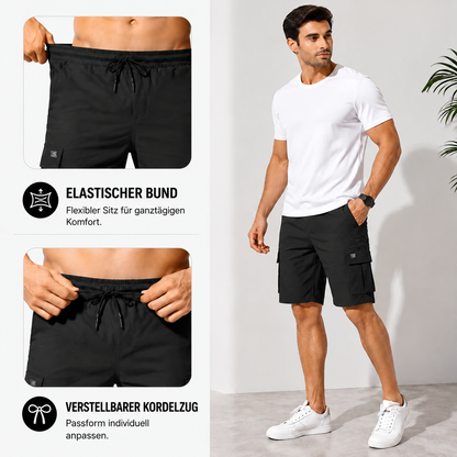 Herren‑Cargoshorts mit Taschen und Kordelzug