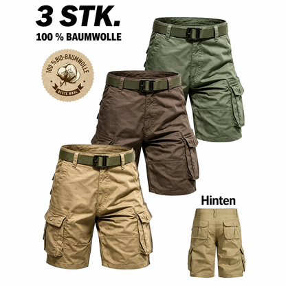 Leichte‑Cargo‑Shorts für Männer mit Gürtel und praktischen Taschen