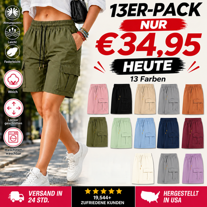 【LETZTER TAG DES ANGEBOTS】Damen‑Outdoor‑Cargoshorts – Design mit mehreren Taschen